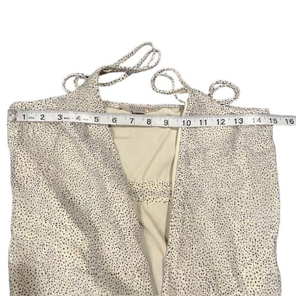 Allsaints Dayla Speckle Dress Oyster Wraparound Ruffle Trim Women's Size 4 - Picture 9 of 11
